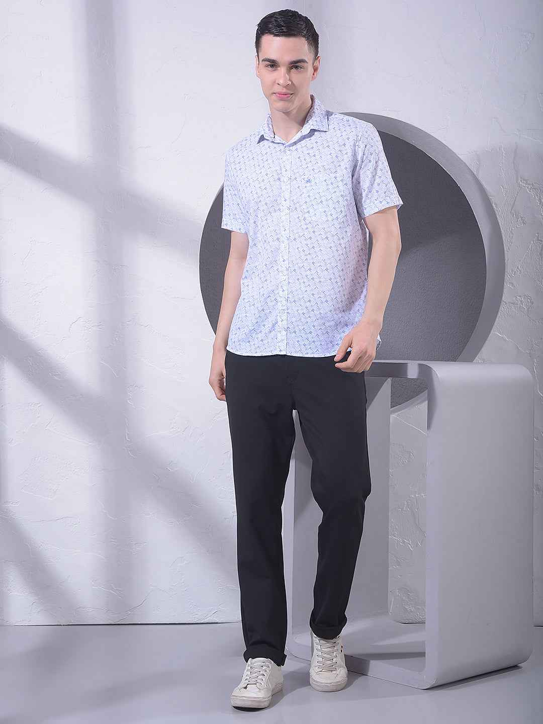 Blue Modern Print Shirt