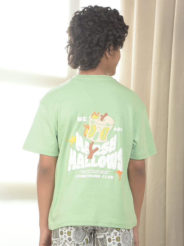 Green Embellished Oversized T-Shirt