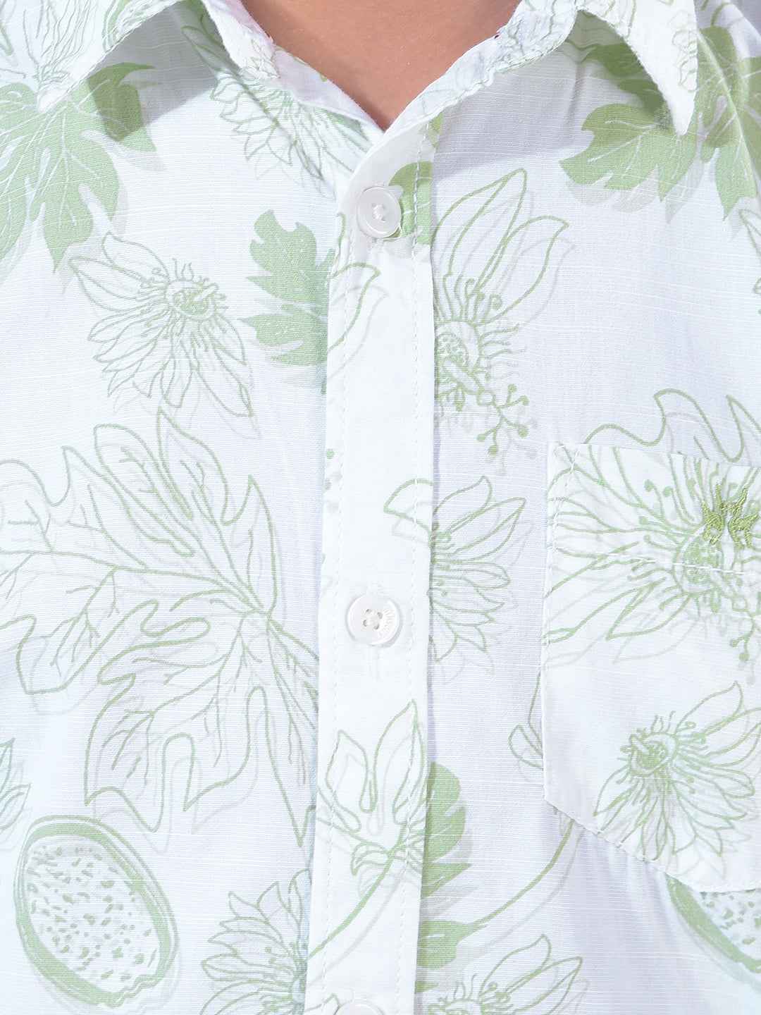 Green Floral Print Shirt