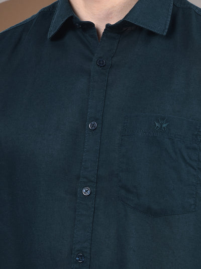 Midnight Teal Linen Shirt