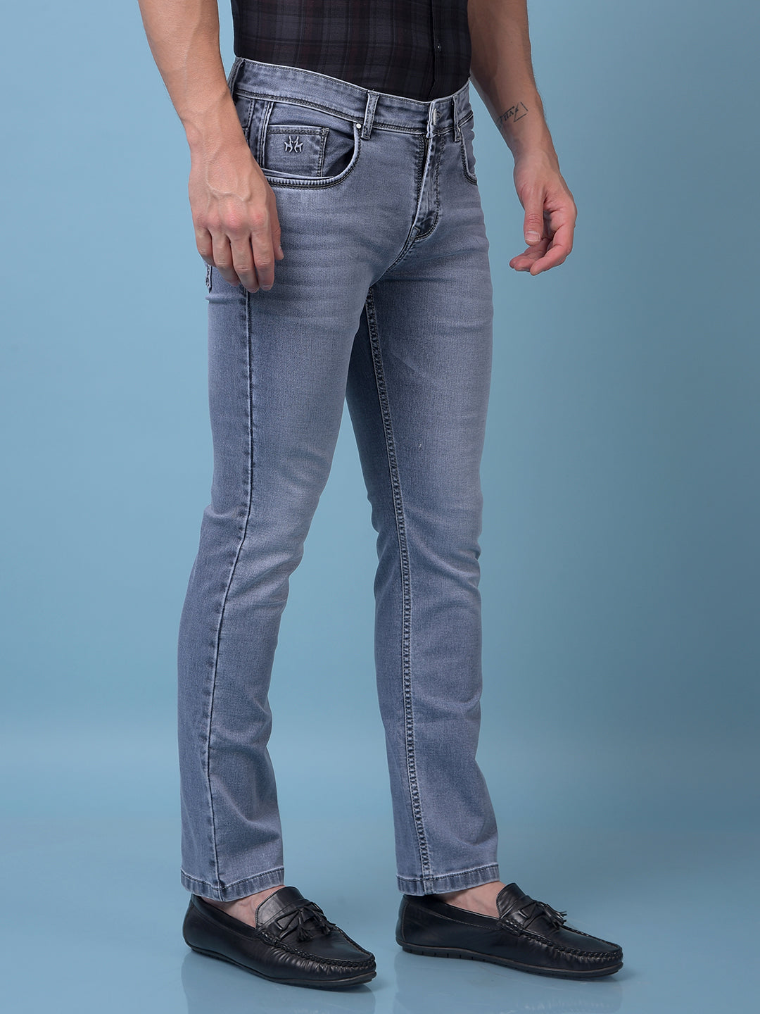 Grey Straight Jeans