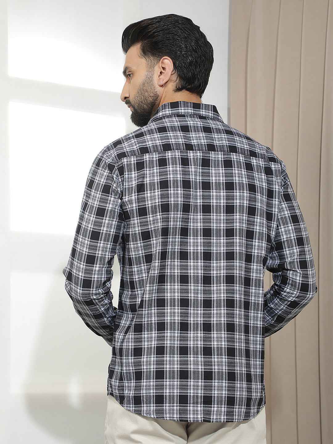 Black Checked 100% Cotton Shirt