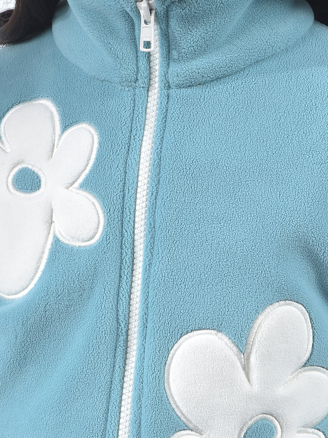 Green Graphic Print High Neck Knitted Sweatshirt