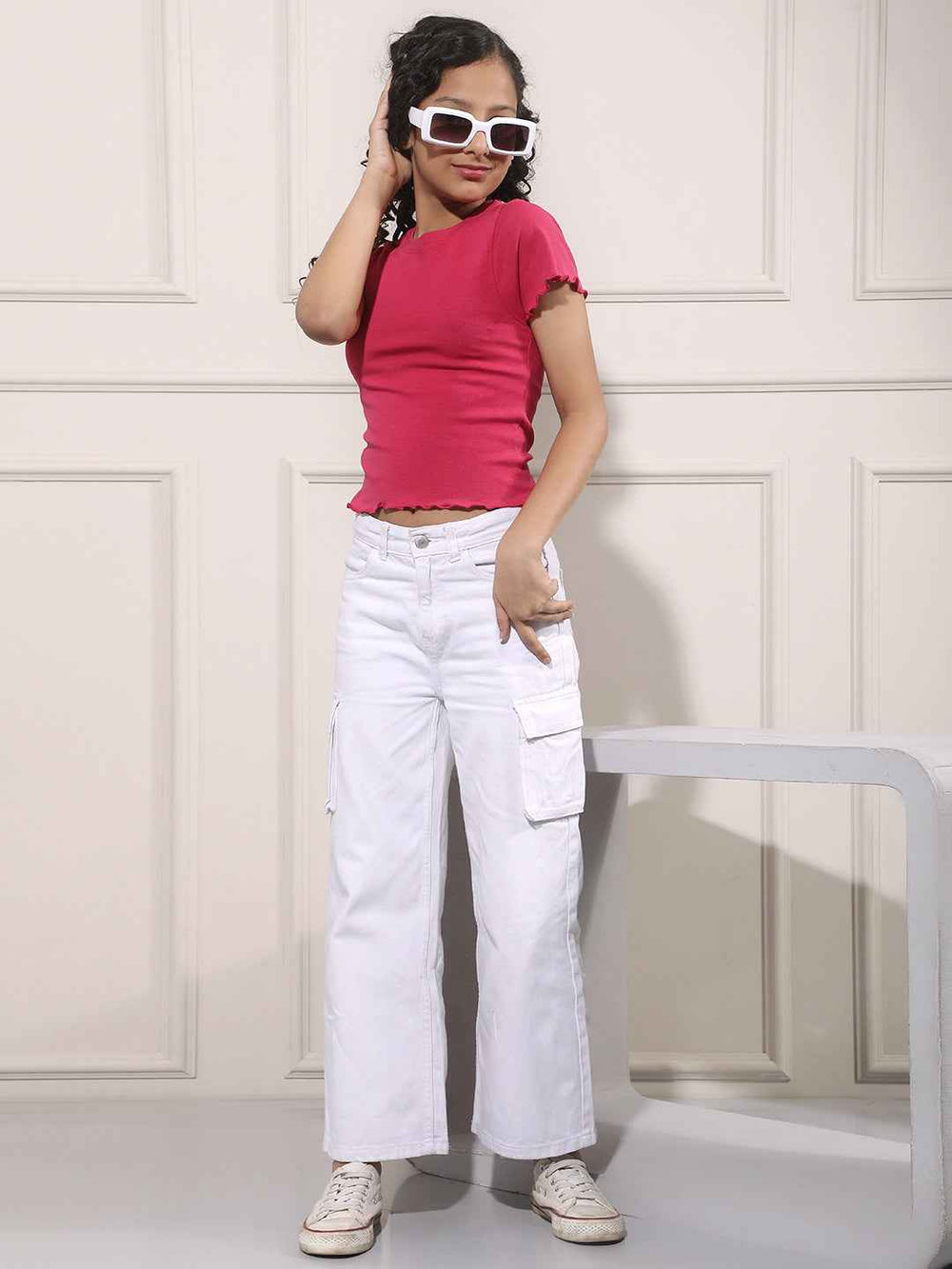 Pink Modal Cropped T-Shirt
