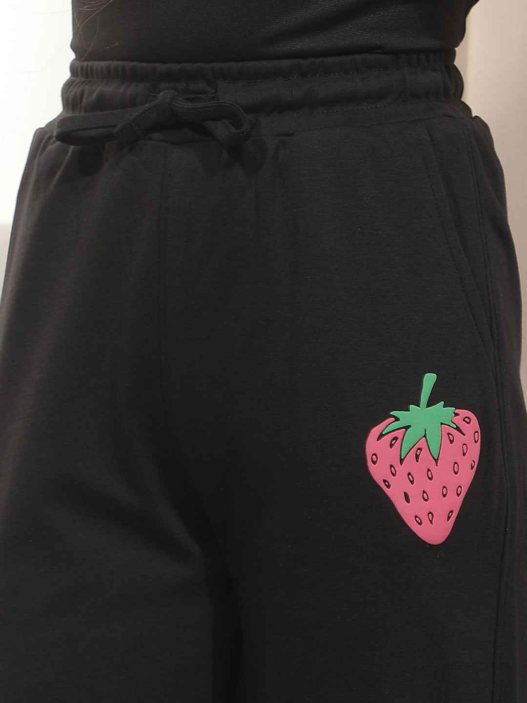 Black Embroidery Trackpants