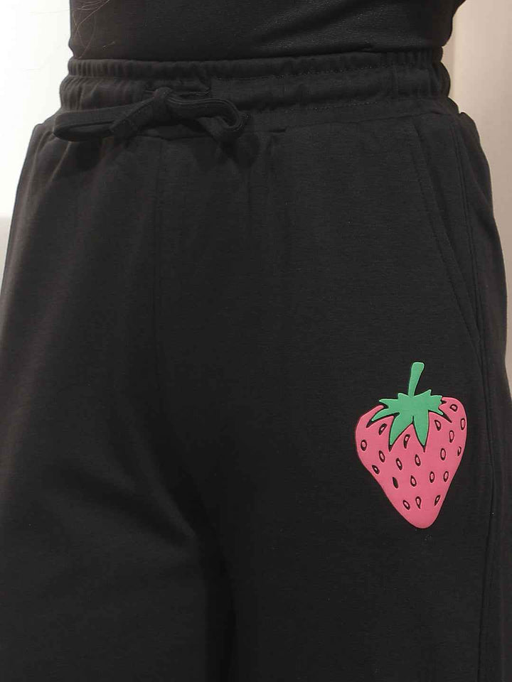 Black Embroidery Trackpants