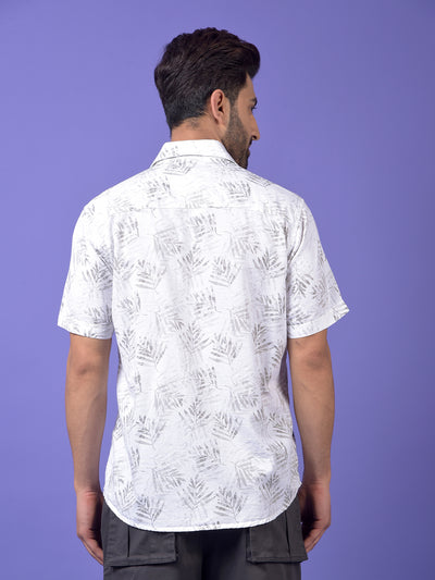 Beige Floral Print 100% Cotton Shirt