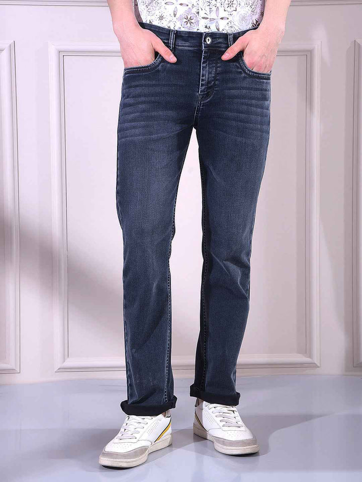 Modern Blue Stretch Casual Jeans