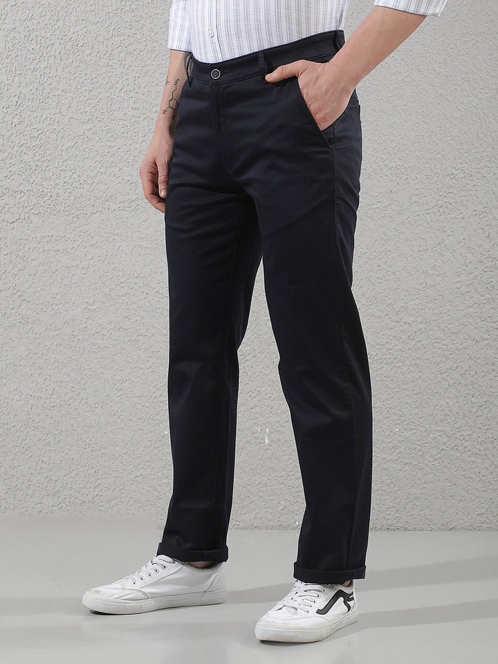 Navy Blue Straight Trousers