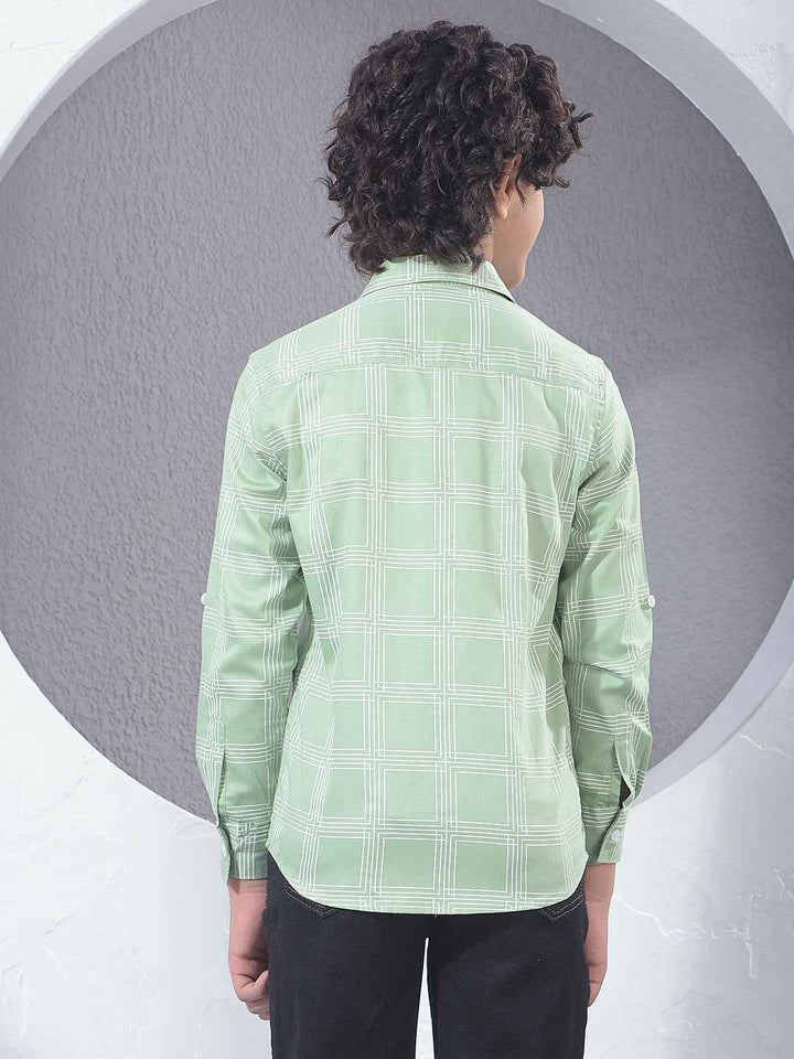 Forest Green Printed Shirt