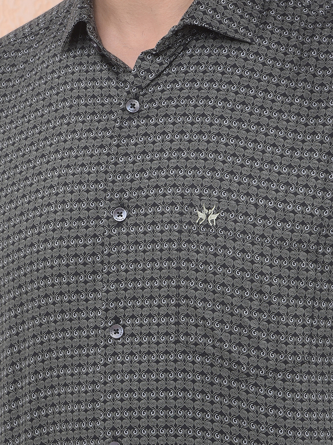 Green Printed 100% Cotton Shirt