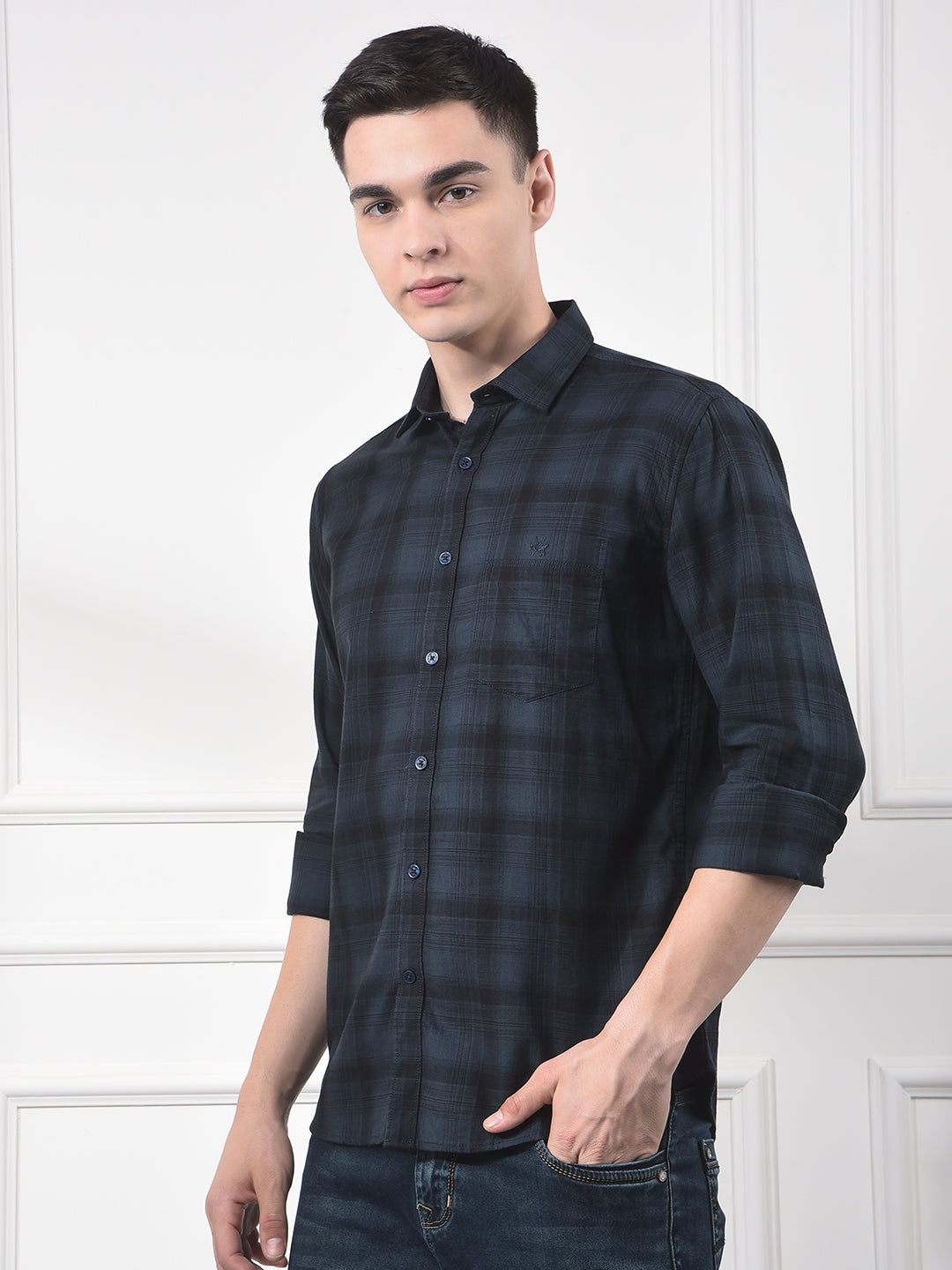 Green Checked 100% Cotton Shirt