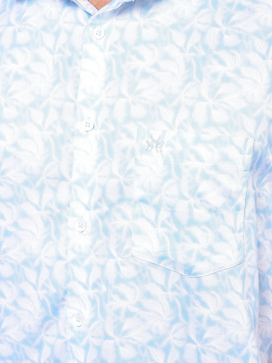 Blue Floral Print Shirt