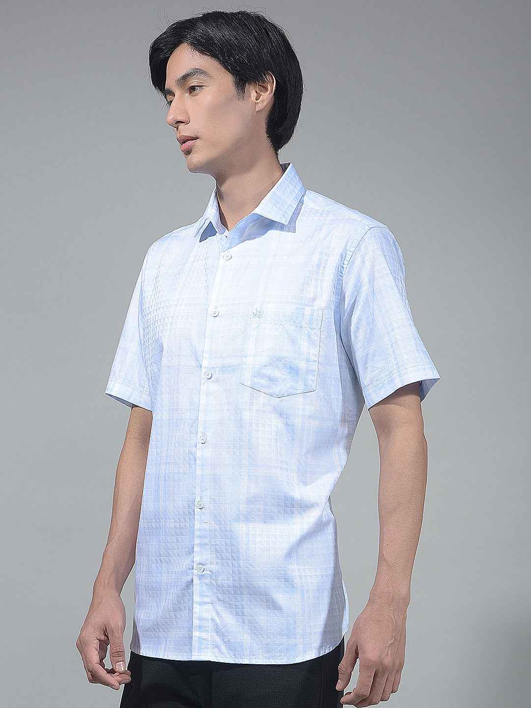 Blue Graphic Print 100% Cotton Shirt