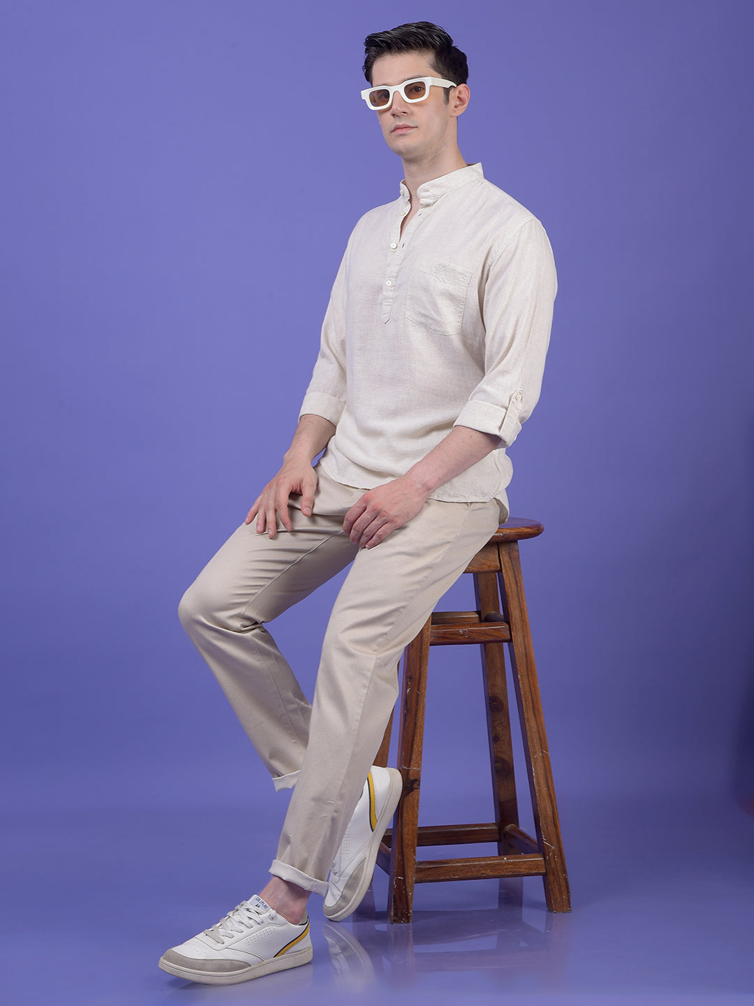 Off White Linen Kurta