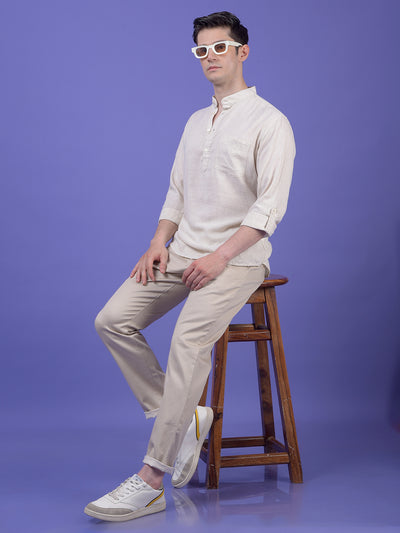 Off White Linen Kurta