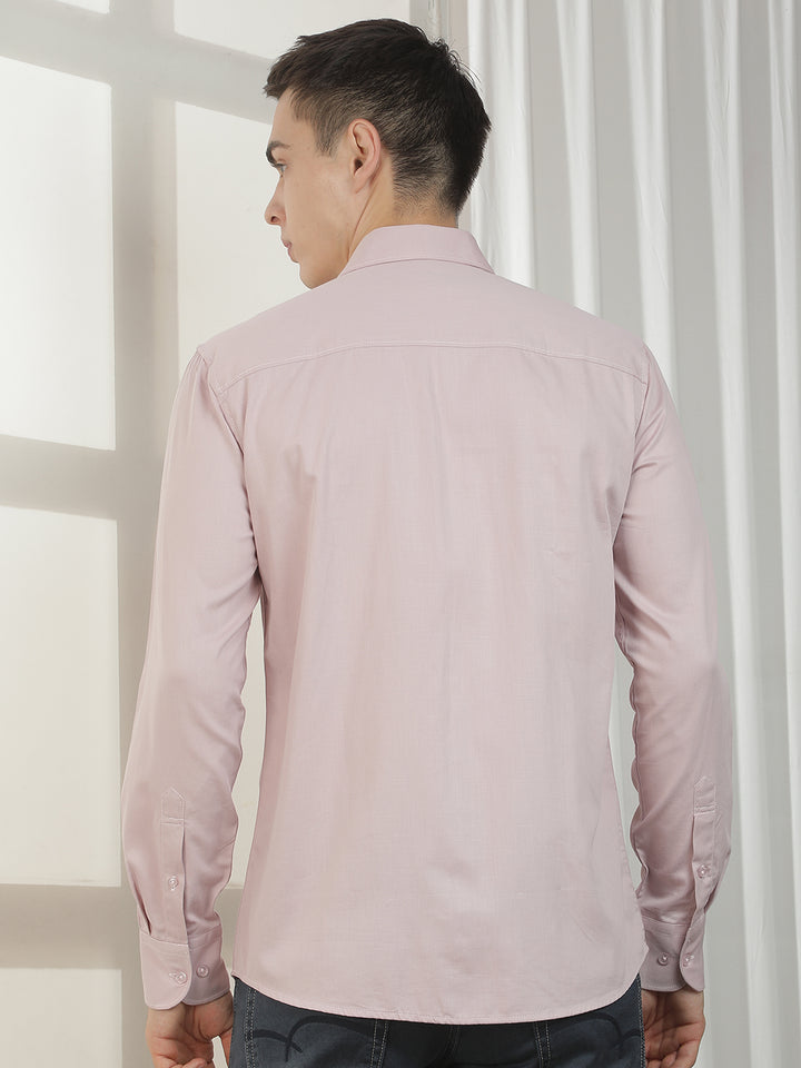 Structured Pastel Pink Shirt