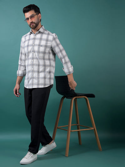 White Checked 100% Cotton Shirt