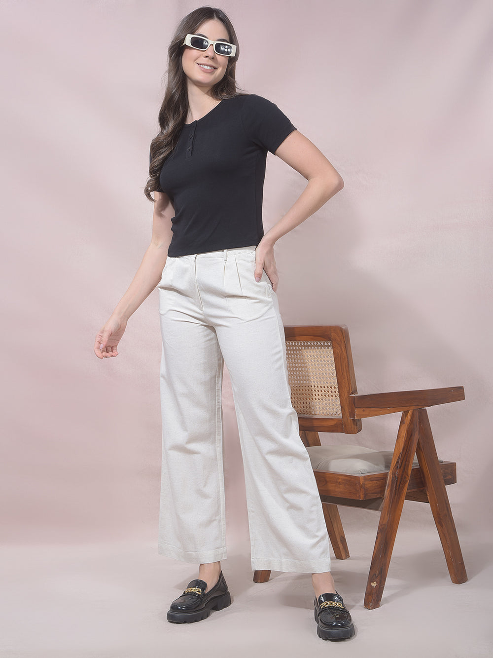 FluxIvory Wide Leg Trousers