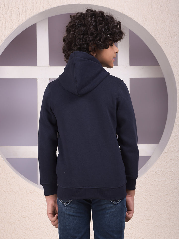 Navy Blue Hooded Neck Sweatshirt