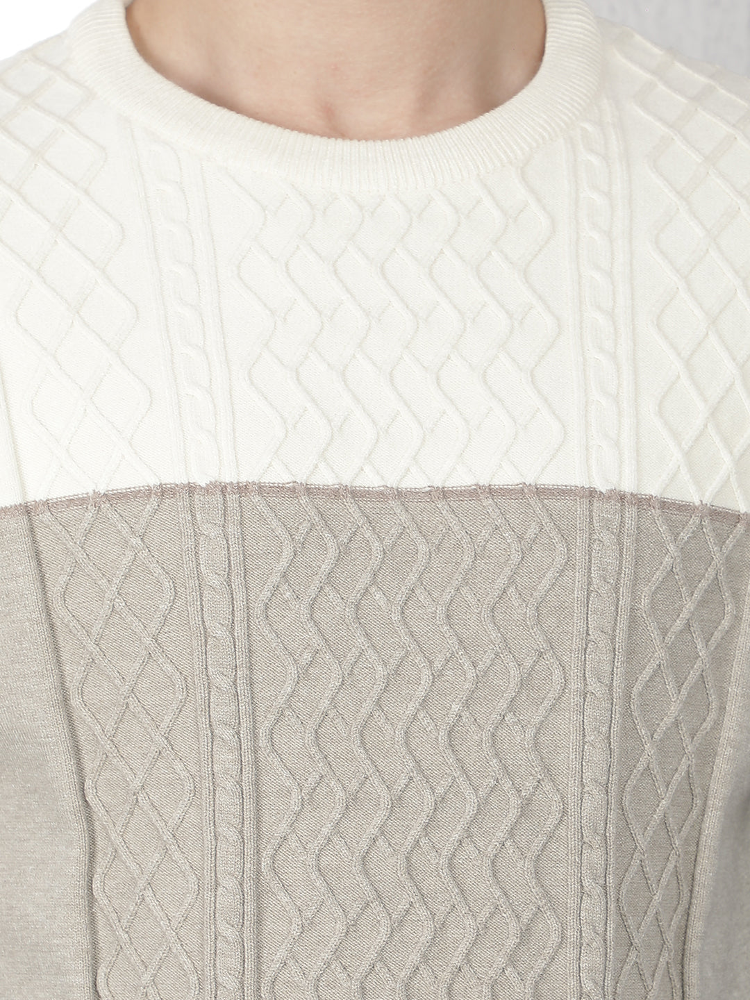 Multicolor Colorblocked Round Neck Sweater