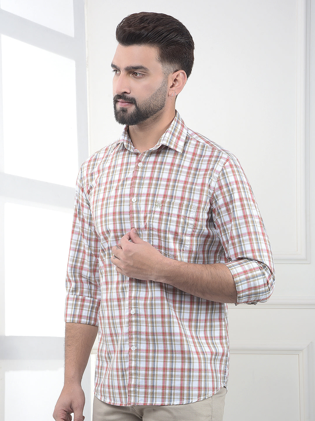 Red Checked 100% Cotton Shirt