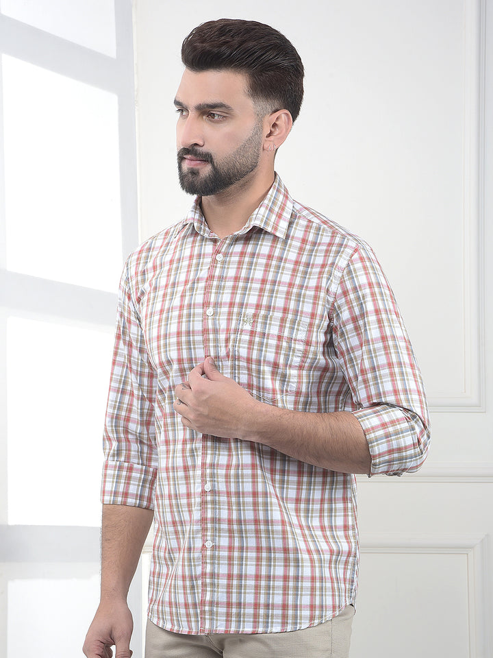 Red Checked 100% Cotton Shirt