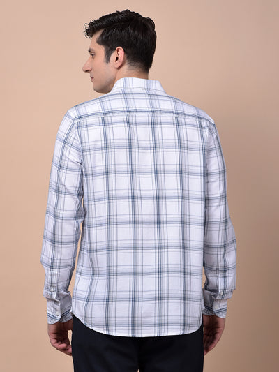 White Checked 100% Cotton Shirt