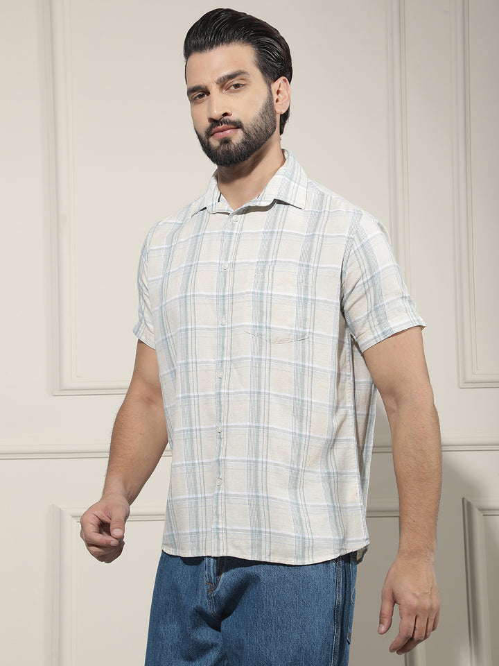Green Checked Linen Shirt