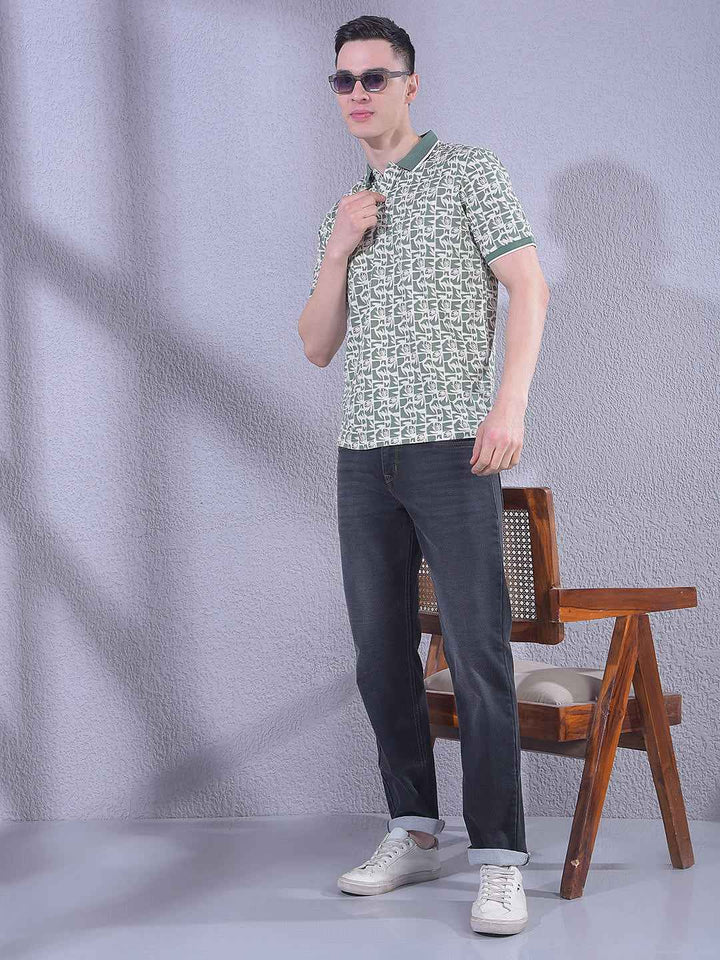 Green Floral Print T-Shirt