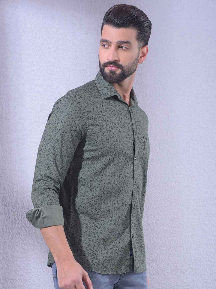 Green Floral Print Shirt