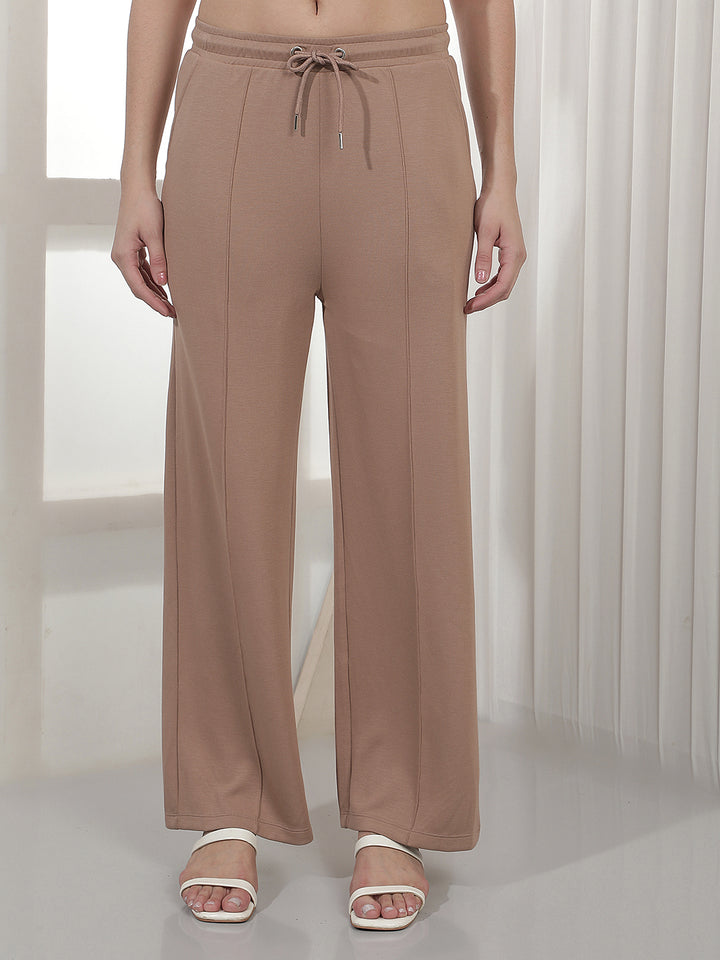 Luxe Sand Beige Casual Trousers
