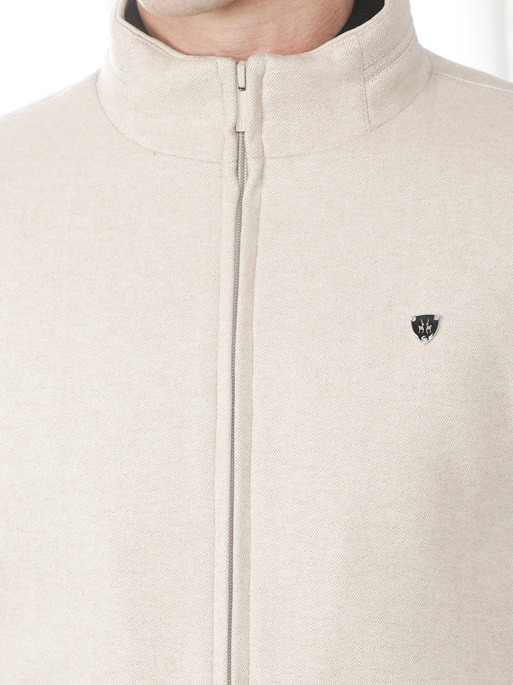 Modern Almond Beige Bomber Jacket