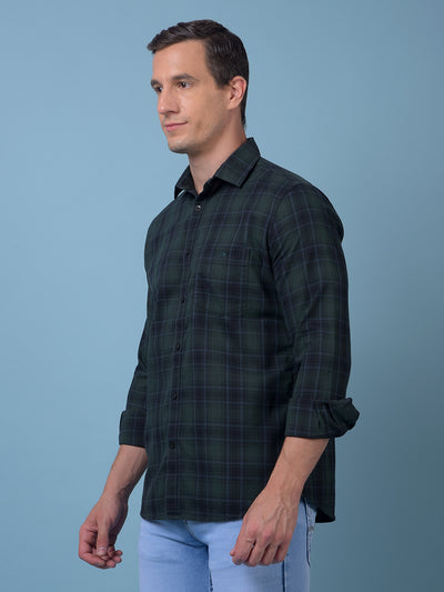 Green Checked 100% Cotton Shirt