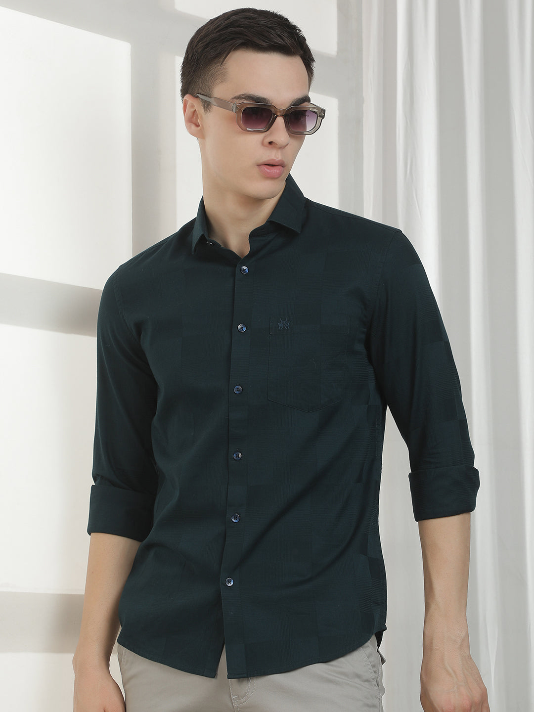 Green Printed 100% cotton Shirt