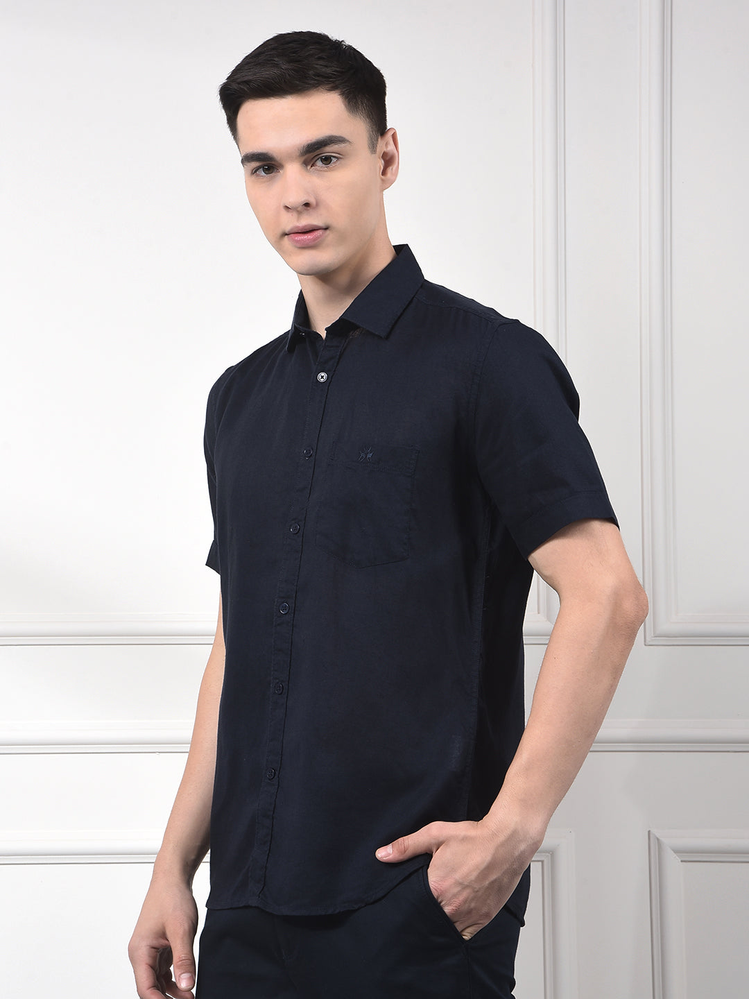 Ocean Blue Linen Essential Shirt