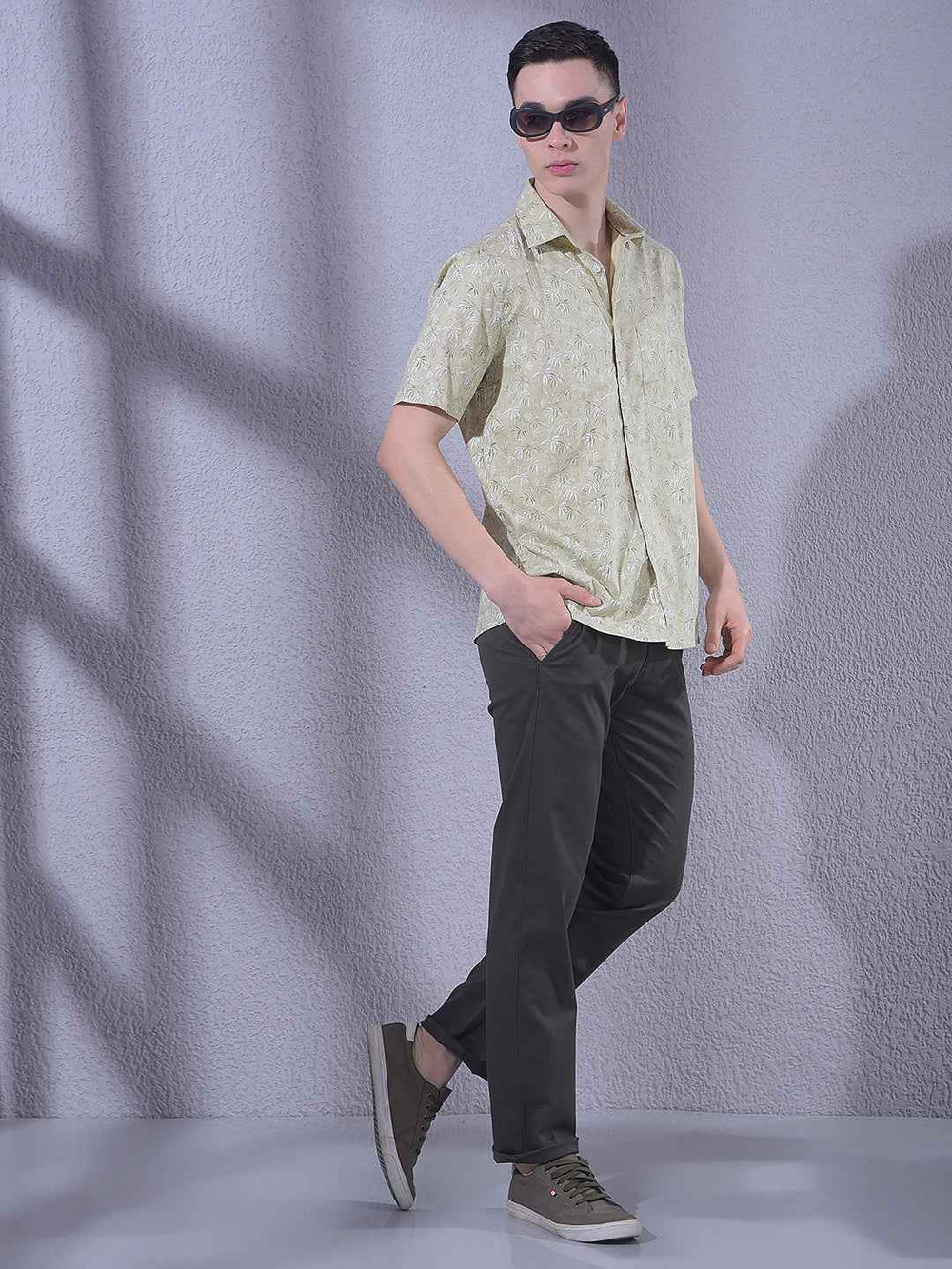 Green Floral Print Shirt