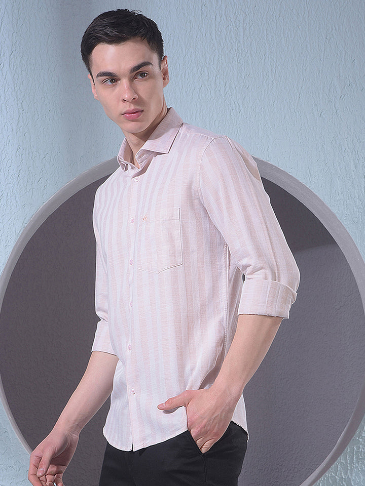 Pink Vertical Stripes Shirt