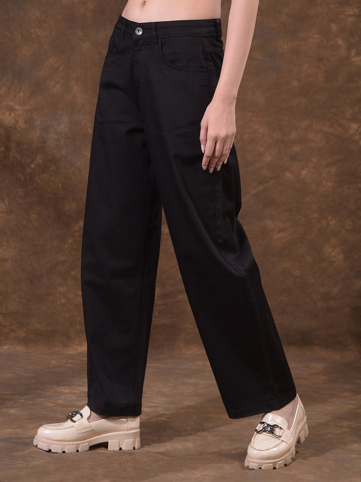 Signature Raven Black Barrel Jeans