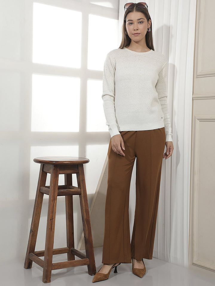 Refined Chestnut Brown Casual Trousers
