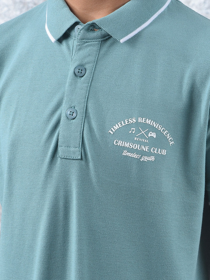 Classic Pathway Green Polo Neck T-Shirt