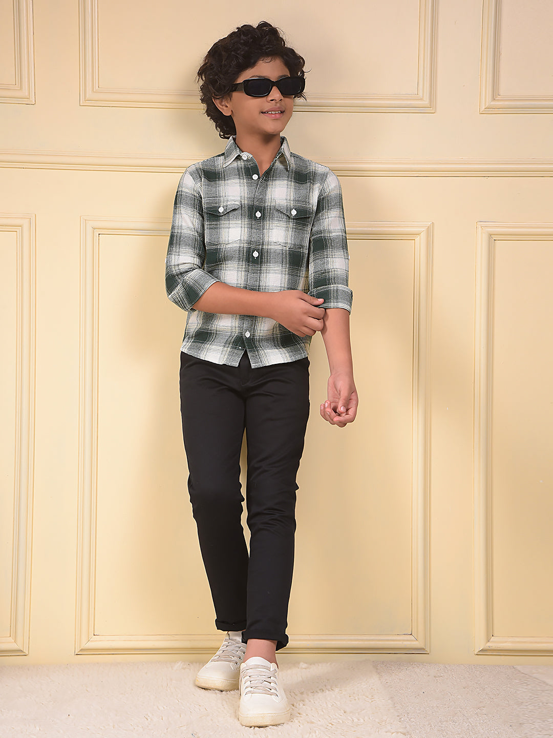 Green Checked 100% Cotton Shirt