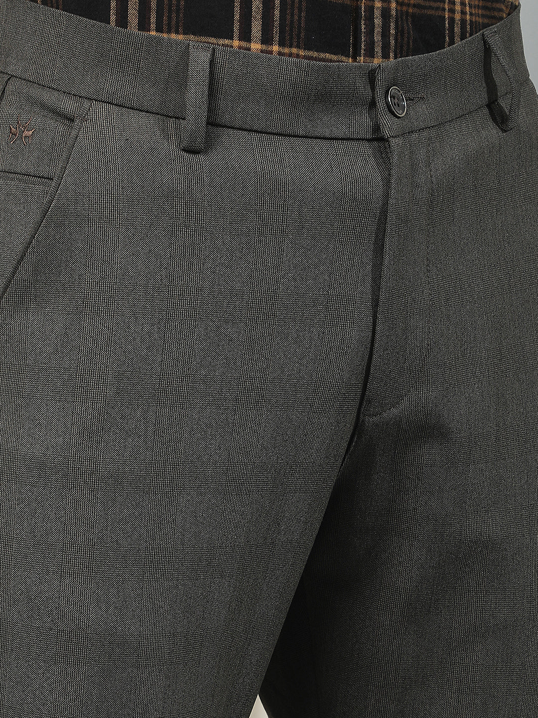 Tailored Obsidian Black Checked Trousers