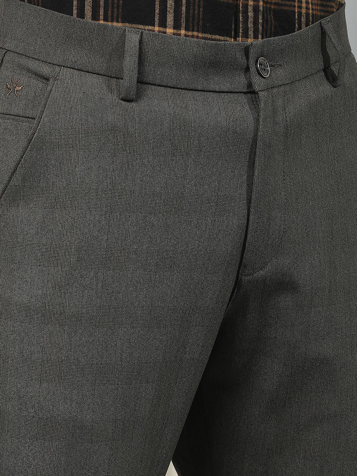 Tailored Obsidian Black Checked Trousers