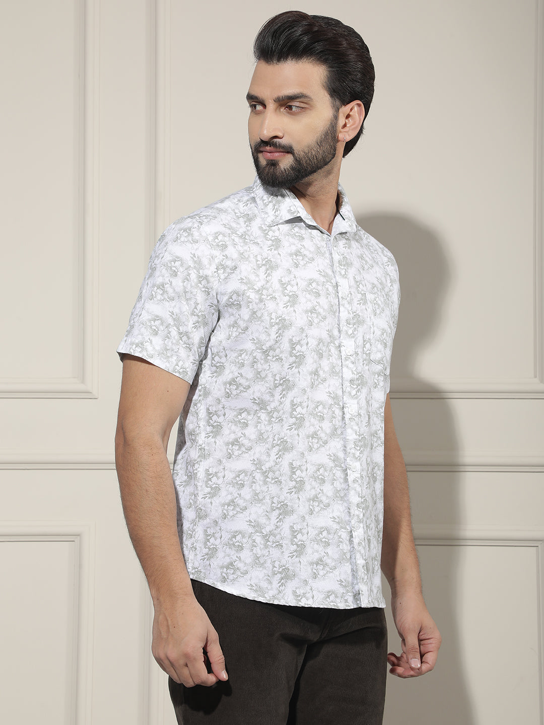 Green Floral Print Shirt