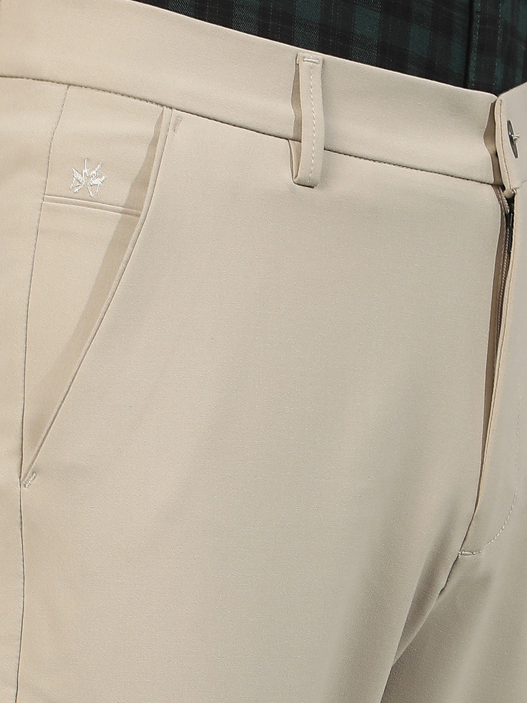Structured Oatmeal Beige Chino Trousers