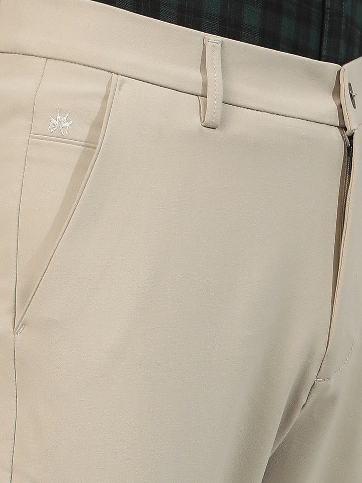 Structured Oatmeal Beige Chino Trousers