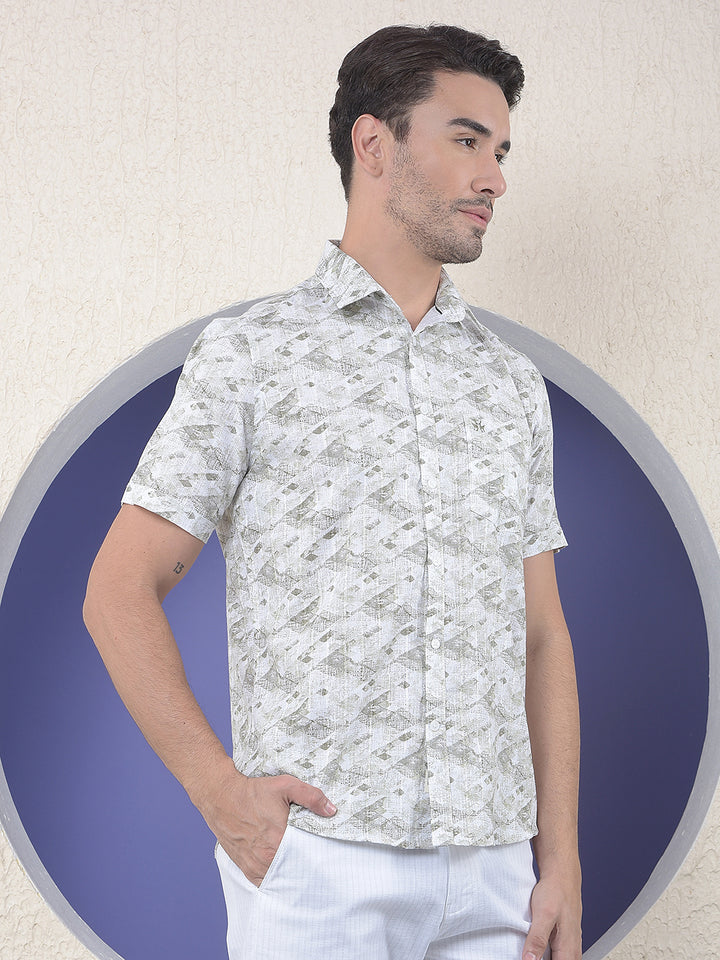 Geo Fade Olive Printed Shirt