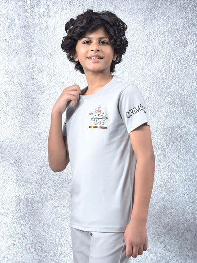 Grey Typographic Print T-Shirt