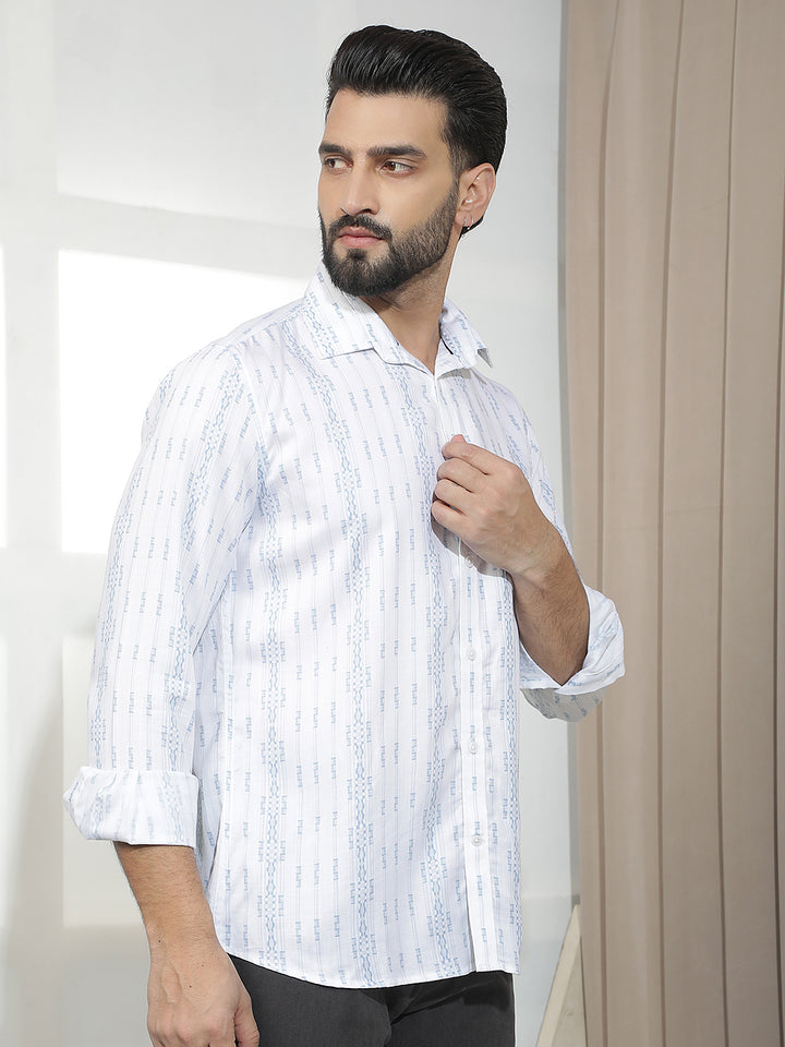 Blue Vertical Stripes Shirt